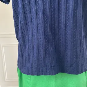 Vintage 2pc Vintage 70s A-Line Mini Skort Navy Short Sleeve Textured Tshirt XS thumbnail 4