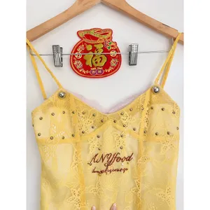 Anyfood Universe Sabrina Lemon Dress Rare Slip Mini Dress‎ Size Small thumbnail 6