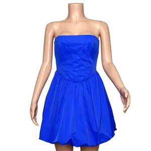 AMANDA UPRICHARD Pompeo Strapless Mini Dress, Cobalt, Medium thumbnail 6