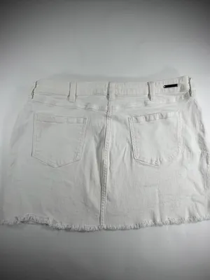 Carve‎ Designs coastal beach boho White Raw-Hem Y2K Denim Mini Skirt thumbnail 2