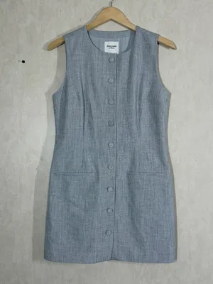 NWT Abercrombie & Fitch Women’s Mara High-Neck Vest Mini Dress Heather Grey S thumbnail 2