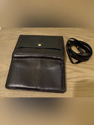 Marc Jacobs Black Pebbled Leather Crossbody Wallet with Removable Snap thumbnail 11