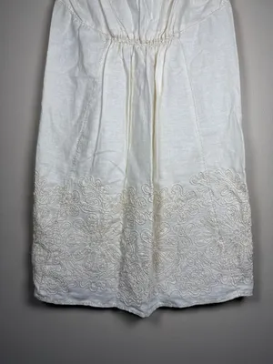 NWT MSSP/ MAX STUDIO Cream Linen Embroidered Sleeveless Dress Sz XS Sheath thumbnail 9