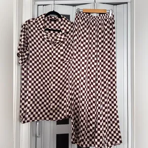 Dressed in lala Checkered Women's satin set L thumbnail 3