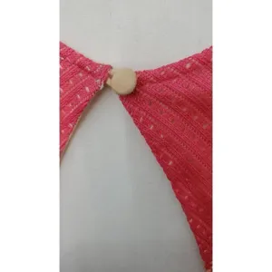 Free People Rocco Cherry‎ Coral Cream Laced Short Dress thumbnail 3