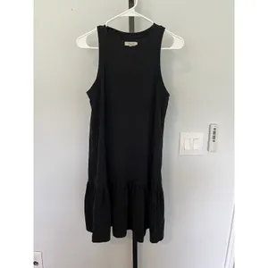 Madewell Women's Brightside Ruffle Hem Tank Mini Dress sz S Black thumbnail 6