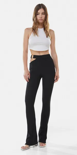 flare cut out leggings soft pants thumbnail 1