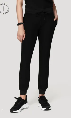 Mandala Scrubs Black High Waisted Jogger Scrub Pants thumbnail 1