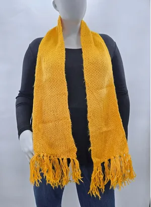 Yellow Y2K Scarves Resort Whimsy Goth Cottage Fairy Knit Cozy Chic Scarf OS thumbnail 1