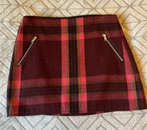 Gap Plaid Mini Wool Blend Skirt thumbnail 1