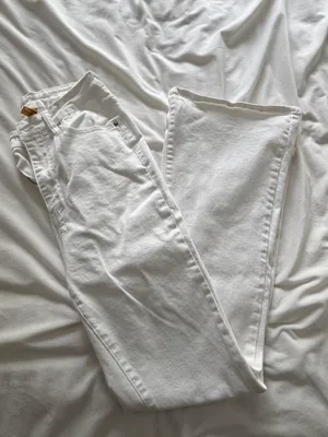 Shein White High-Waisted Jeans Flare thumbnail 3