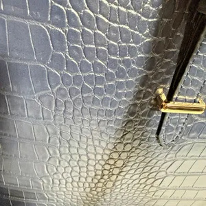 Source Unknown Laptop Attache' Carry Purse 15.6" Tote Bag Faux Croc Leather Dark Blue thumbnail 2