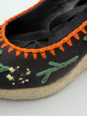 Vintage Y2K Juicy Couture Floral Embroidered Espadrille Wedges Womens 9 thumbnail 12