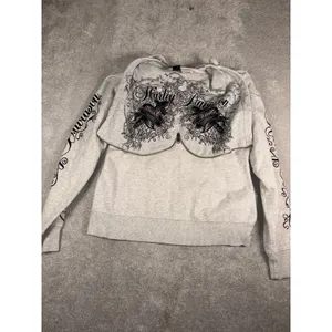 harley davidson zip up hoodie womens heart daggar L Script Split Zip Hood thumbnail 10