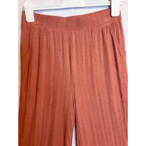 Free People FP Beach Ribbed Wide Leg Pants Terracotta Rust‎ Small Made in USA thumbnail 2