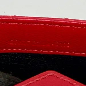 Yves Saint Laurent YSL Monogram Chevron Leather Clutch Crossbody Wallet with Chain Red thumbnail 5