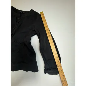 Banana Republic Womens‎ Small Black Peplum Top linen Cotton Button Front thumbnail 6