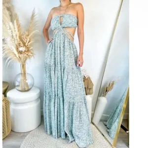 SIMKHAI Laurel‎ Palm Leaf Maxi in Suft Print Size xs thumbnail 3