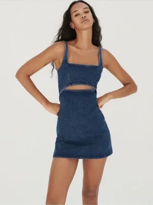 Zara Blue Denim Dress thumbnail 1