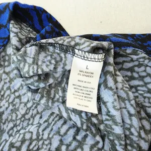 Tart Collections NWT Blue Black Animal Print Cowl Neck Blouson Sheath Dress L thumbnail 6