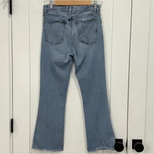 Reformation Crop Flood Kick Flare Jeans Size 26 Chic Minimal Clean Girl Capsule thumbnail 5