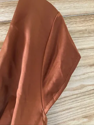 Women's Rust Satin V-Neck Evening Dress Medium NWT thumbnail 9