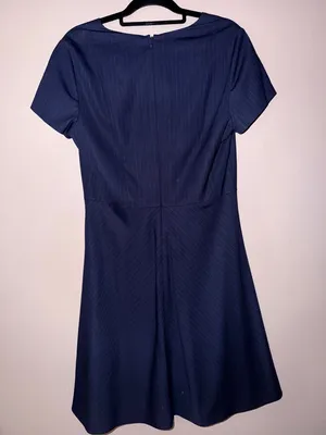 Brooks Brothers Navy Pinstripe V‑Neck Fit & Flare Midi Dress thumbnail 6