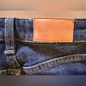 Pistola baggy jeans, dark denim, distressed high waist zip bottom size 23 thumbnail 16