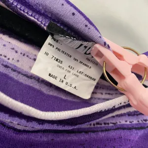 Vintage Y2K Purple Tank Large Artsy Bohemian‎ Summer Casual Beachy Boho Striped thumbnail 4