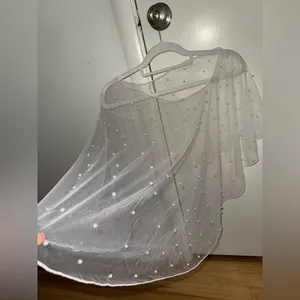 Etsy Ivory Bridal Pearl Cape Wedding Shawl thumbnail 7