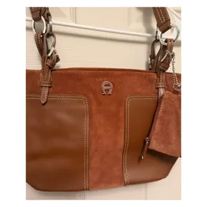 Etienne‎ Aigner NWOT Suede and Genuine Leather Tote Shoulder Bag with Coin Purse thumbnail 2