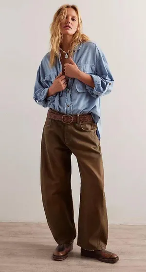 Free people We The Free Good Luck Mid-Rise Barrel Jeans thumbnail 1