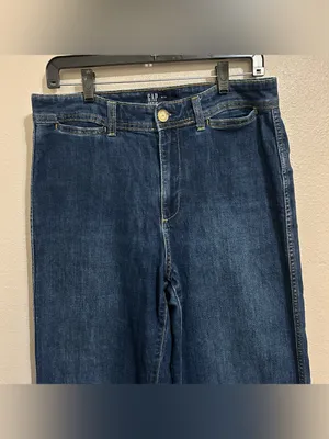 GAP Dark Wash High Rise Wide Leg Cropped Denim Jeans Women’s Size 12 / 31 thumbnail 4