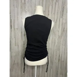 Good American Women's Ruched Side Tank Top Black Size 4 Sleeveless Casual‎ thumbnail 4