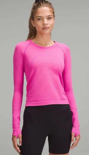 Lululemon Swiftly Tech Long-Sleeve Shirt 2.0 Size 6 Pow Pink Barbie Workout Yoga thumbnail 1