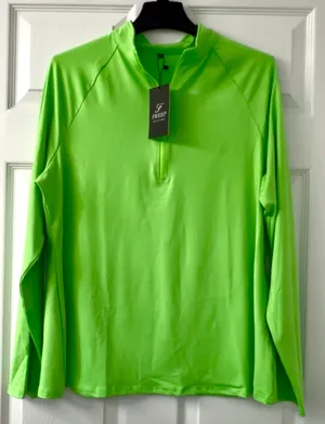 Fkeep~ Women's Neon Lime Quarter-Zip Performance Top Size XXL thumbnail 1
