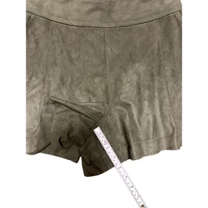 1.STATE Women's‎ High Waist Shorts Vegan Faux Suede Pleated Olive Earth Sz S thumbnail 6