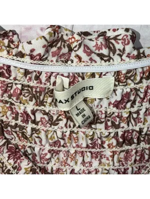 Max Studio Floral Smocked Peasant Blouse Size Large thumbnail 6
