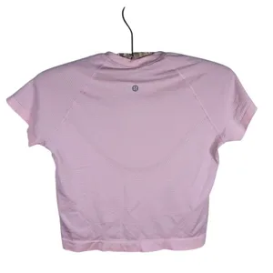 Lululemon Swiftly Tech Cropped Shirt Size 6 Pink Running Workout Athletic Gym thumbnail 3