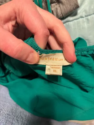 Monteau Green tank top with tie in back thumbnail 3