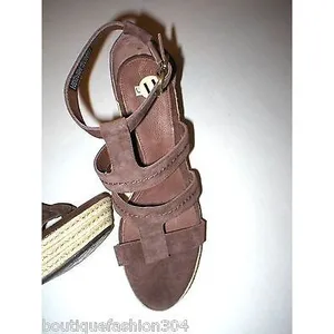 Authentic New Womens 9 9.5 10 UGG Wedge Sandals Platform Raffia Dark Brown Shoes thumbnail 5