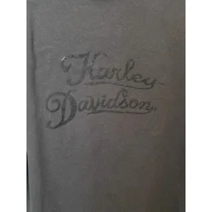 Vintage Y2K Harley Davidson Black Flocked Scroll Zip Sweatshirt M ✨ Biker Chic thumbnail 9