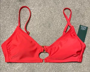 Wild Fable Hot Red Double Ring Center Bikini Swim Top Size M thumbnail 1