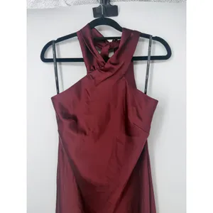 Lovely Twist Halter Maxi Column Dress LB025 Cabernet Womens Size XS thumbnail 4