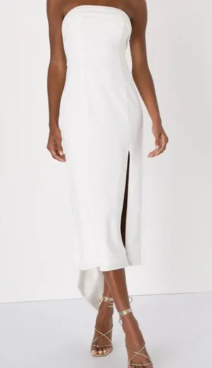 Lulus White Midi Dress thumbnail 1