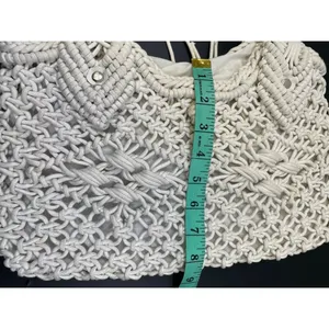Women's Handmade Macrame/Crochet White Hand bag SKU 4278 thumbnail 9