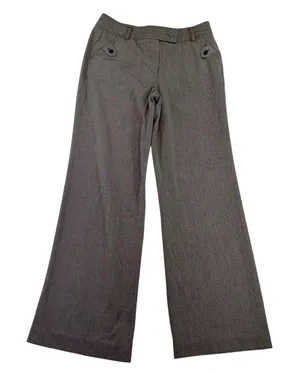 Sandro Sportswear Brown Micro Check Wide‎ Leg Trousers Size 6 Dark Academia thumbnail 1