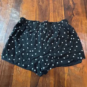 Mi Ami Womens Black White Polka Dot Paperbag Waist Shorts Size‎ Medium Retro thumbnail 6