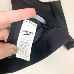 Brooks Fast Forward Zip Up Black Mesh Racerback Sports Bra Size L thumbnail 11