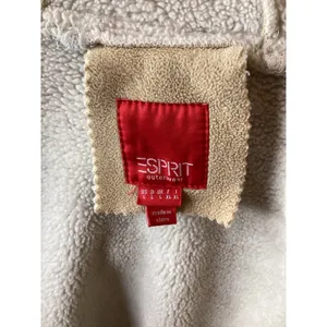 Esprit Sherpa Lined Hooded Jacket Beige Soft Fleece Full‎ Zip Women L thumbnail 5